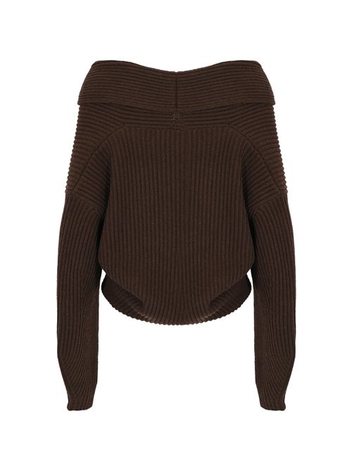 Cappotto Ezra in misto cashmere a costine Fondente Liviana Conti | L5WC06W18-0